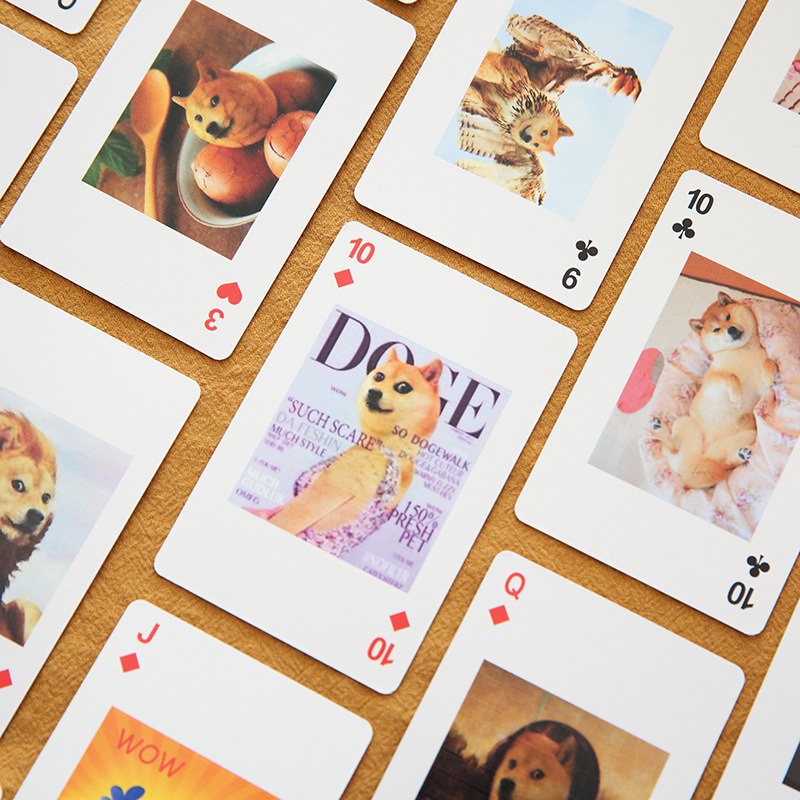 Bộ thẻ bài in hình troll sakura chó shiba 54 lá khác nhau bộ tú bài tây anime manga chibi xinh xắn