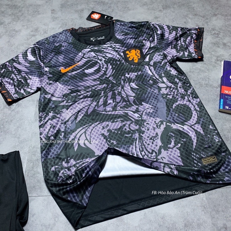 Bộ quần áo đá banh ĐT HÀ LAN màu đen hàng cao cấp new 2023