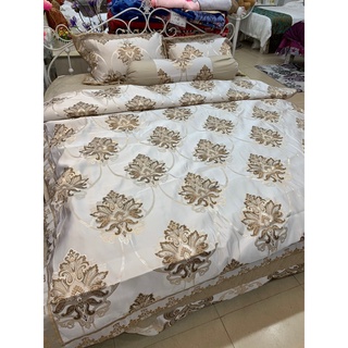 Bộ chăn ga gối chất liệu gấm lụa 5 món