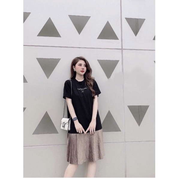 Váy cotton suông ly dập