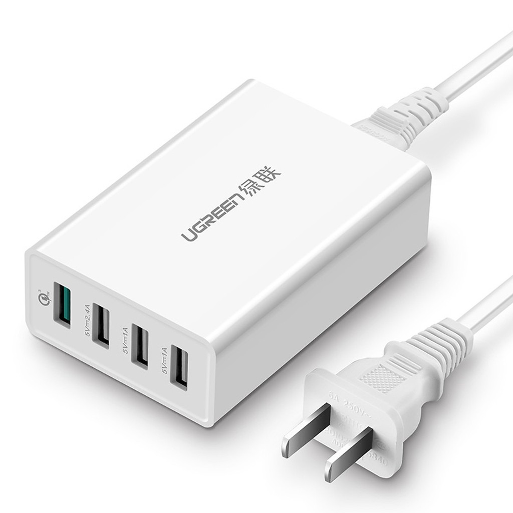 Ugreen USB Charger 4 port with QC 3.0 | Cốc sạc 4 cổng
