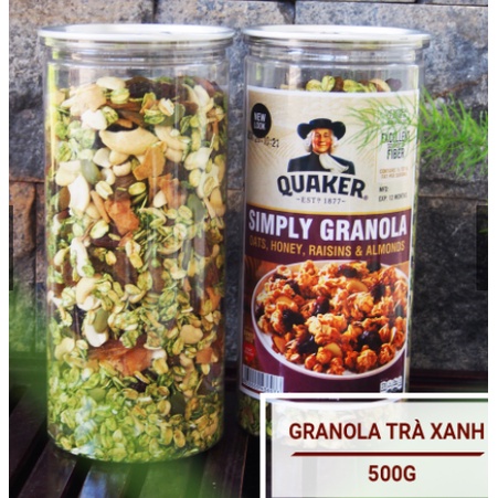 Granola Ăn Kiêng Không Đường Nhiều Hạt 500g - Vị Matcha