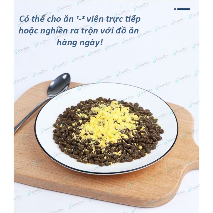 [LÔNG ÓNG MƯỢT]Thức Ăn Bổ Sung JFamille,Lòng Đỏ Trứng Đông Khô Cho Chó Mèo, Giàu Đạm, Tăng Sức Đề Kháng - JF58