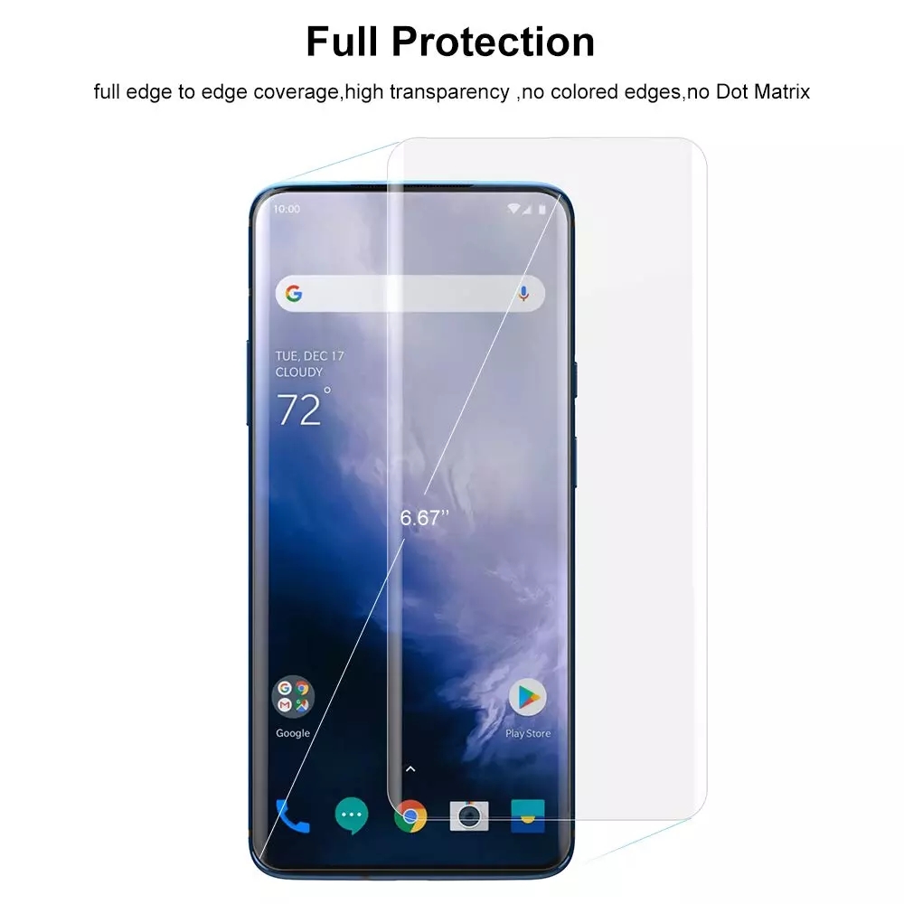 UV Kính Cường Lực Trong Suốt Bảo Vệ Màn Hình Điện Thoại Oneplus 8 7t 7 Pro