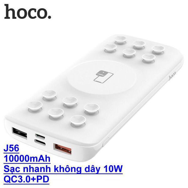 (GIÁ ƯU ĐÃI) SẠC DỰ PHÒNG HOCO J56 KIÊM SẠC KHÔNG DÂY 10.000MAH CÓ ĐÈN BÁO TRẠNG THÁI (SIÊU RẺ)