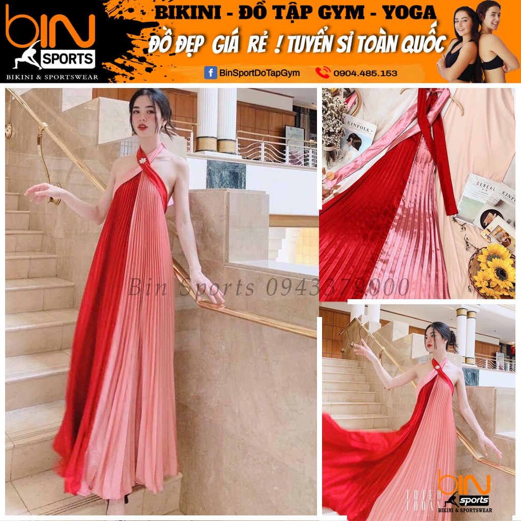 Đầm Maxi Phối Màu Đi Biển Du Lịch Chụp Ảnh Sống Ảo Bin Sports MA020