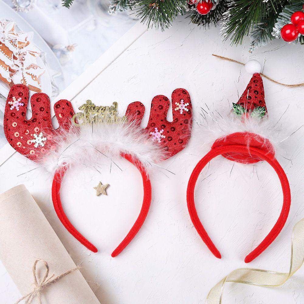 1 Băng Đô Cài Tóc Hình Tuần Lộc / Ông Già Noel Trang Trí Tiệc Giáng Sinh