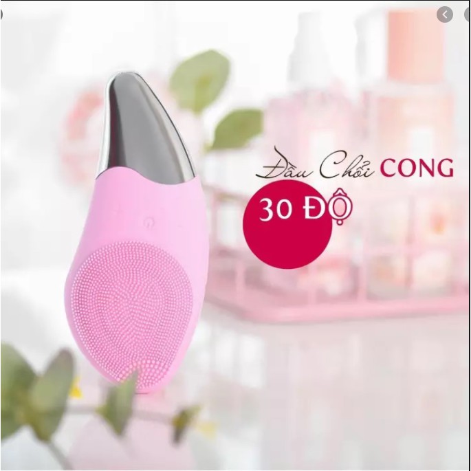 Máy rửa mặt SONIC FACIAL cao cấp 3in1 Silicon làm sạch sâu da chức năng rửa mặt masage mặt