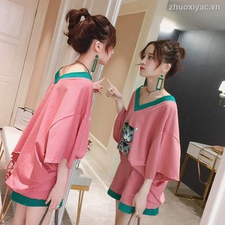 Set Đồ Bộ Ngắn Tay Form Rộng Thời Trang Mùa Hè Dành Cho Nữ Size Lớn