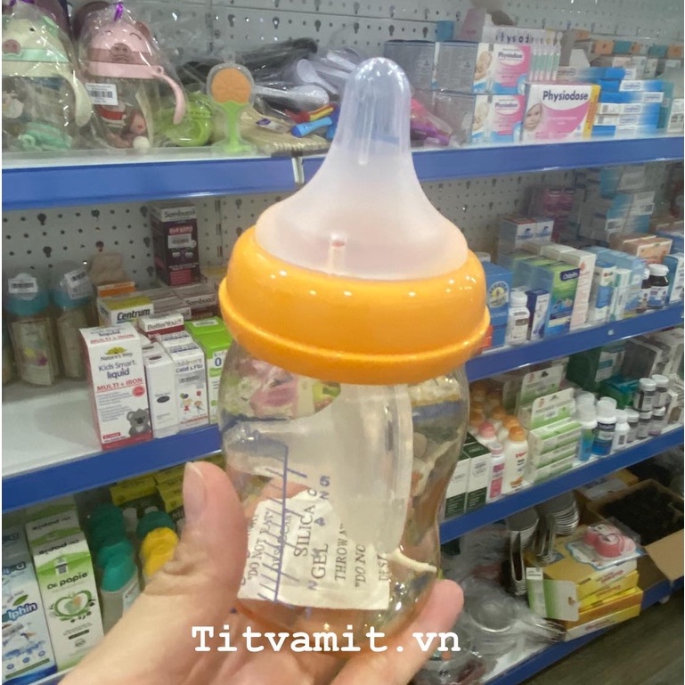 [Kèm đục lỗ núm ti] Bình sữa Kichilachi PPSU cổ rộng 160ml/260ml