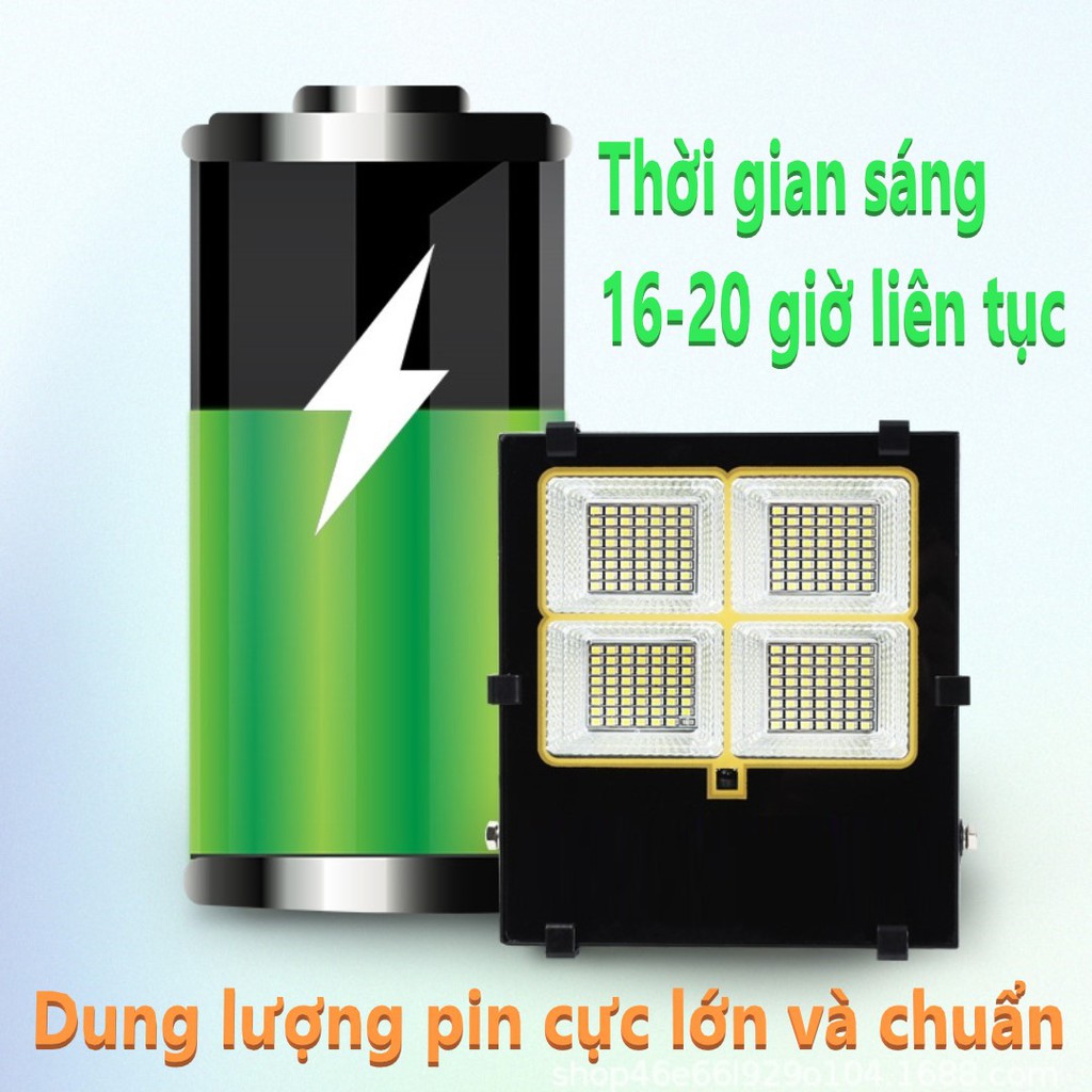 Đèn LED pha 100W năng lượng mặt trời - sử dụng tấm pin NLMT mono 35x45cm (bao đổi trả miễn phí nếu kém hơn loại xài poly