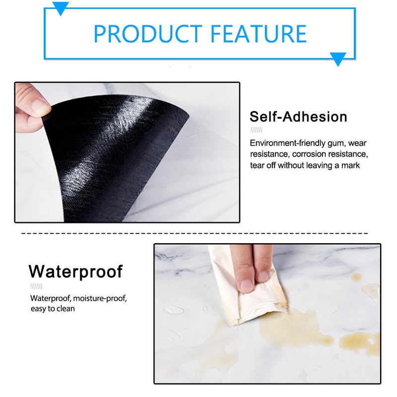 Miếng Dán Sàn Nhà Bằng PVC Dày Dặn Họa Tiết Vân Đá Chống Thấm Nước Tiện Dụng Cho Nhà Tắm / Phòng Ngủ