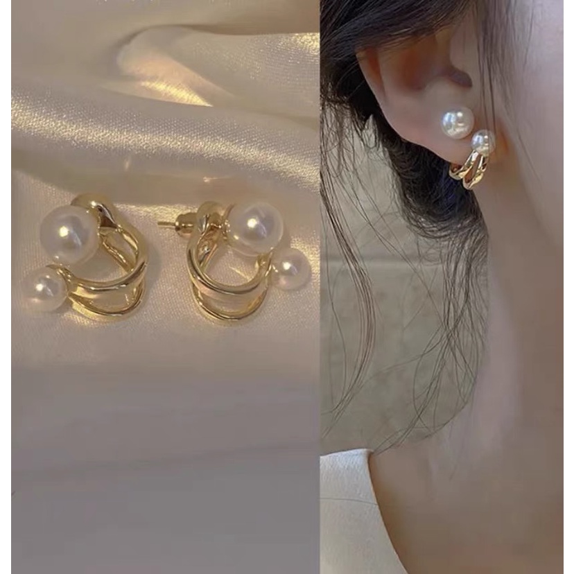 Đôi Khuyên Tai Đính Ngọc Trai Thời Trang Cho Nữ