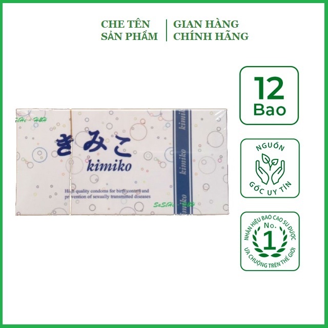 Bao cao su Siêu mỏng Gai Kimiko - bcs hộp 12 chiếc