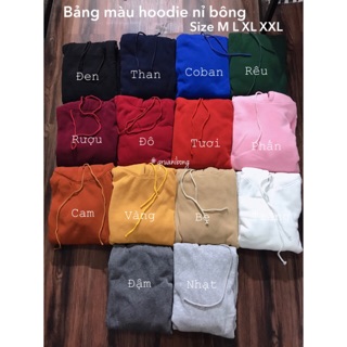 Áo Hoodie nỉ bông Trơn Basic Unisex