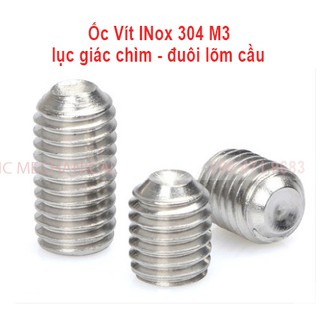 Ốc vít trí Inox 304 M3  lục giác chìm đuôi lõm cầu