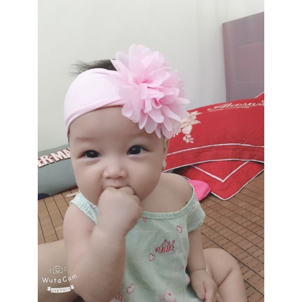 Turban bông hoa cho bé Băng đô bản to bông hoa cho bé gái