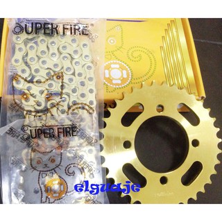 Bộ nhông xích (nhông sên dĩa) Superfire Sirius (màu vàng - 15*35*104L)