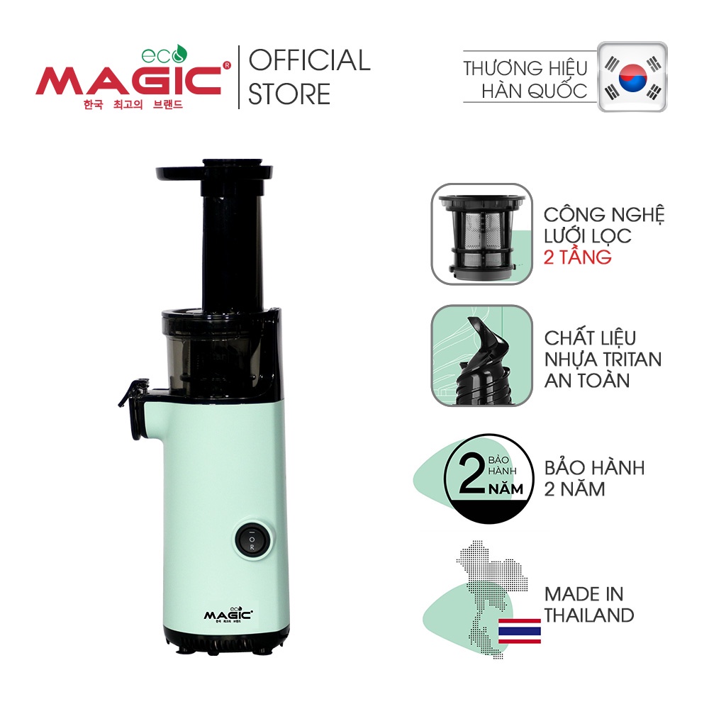 Máy ép chậm thế hệ mới Magic Eco AC131 MADE IN THAILAND,thiết kế nhỏ gọn lắp ráp nhanh,lưới lọc 2 tầng,BH chính hãng