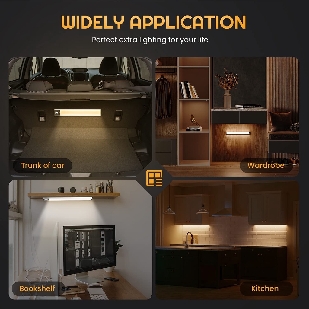 Đèn cảm biến Yeelight Sensor Cabinet Light 20/40/60 cm - LED thanh cảm ứng chuyển động, pin sạc type C, 3 chế độ sáng