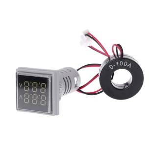 Square LED Digital Dual Display Voltmeter & Ammeter Voltage Gauge Current Meter