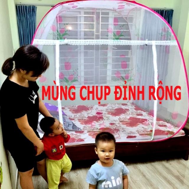 Combo 10 bộ mùng chụp đỉnh rộng màn gấp gọn đỉnh vuông 2m2_1m8 _1m6 cao 1m70