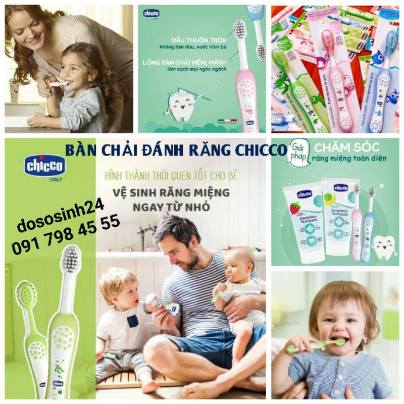 Chicco - Bàn chải đánh răng cho bé 6M+