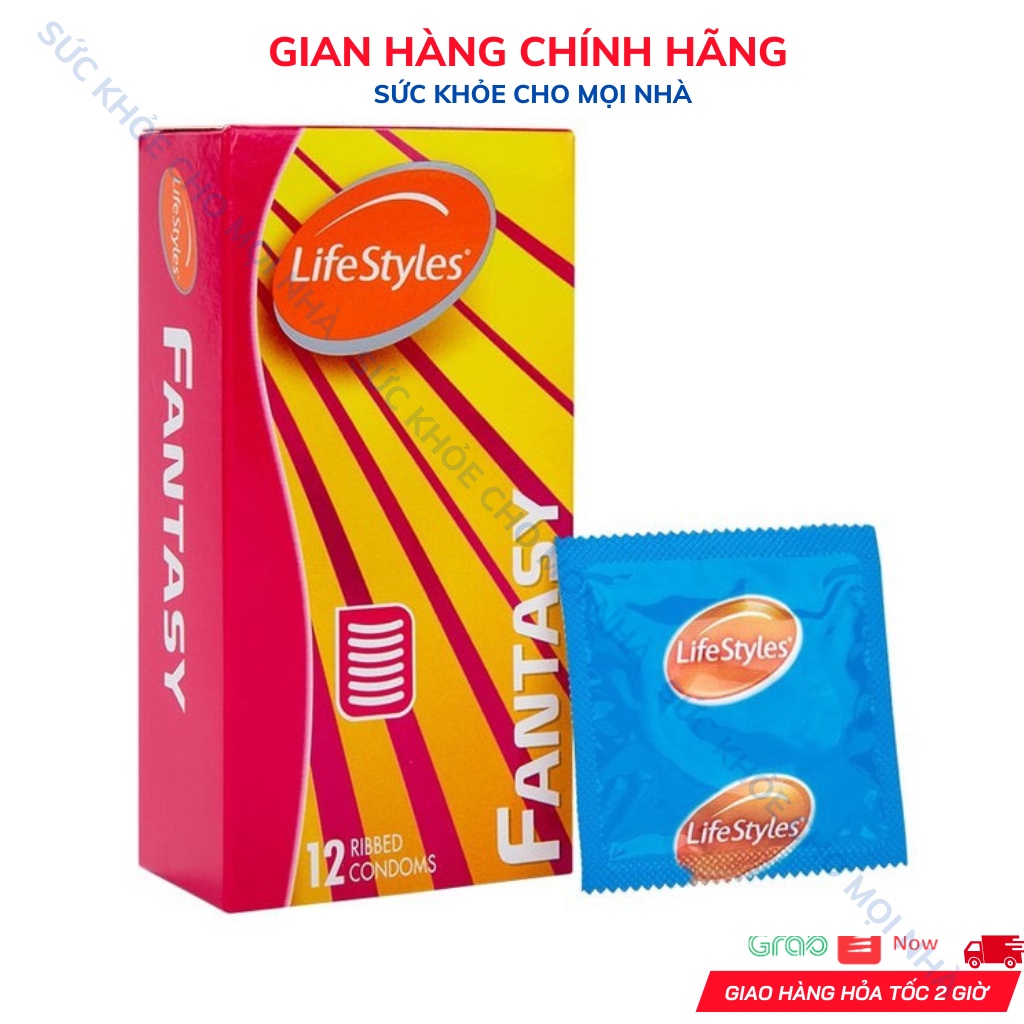 Bao cao su LifeStyles Fantasy có gân ngang cao cấp 12 chiếc suckhoechomoinha