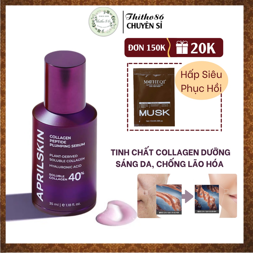 Serum Dưỡng Trắng Da Chống Lão Hóa Giảm Nếp Nhăn APRILSKIN Collagen Peptide Plumping Serum 35ml