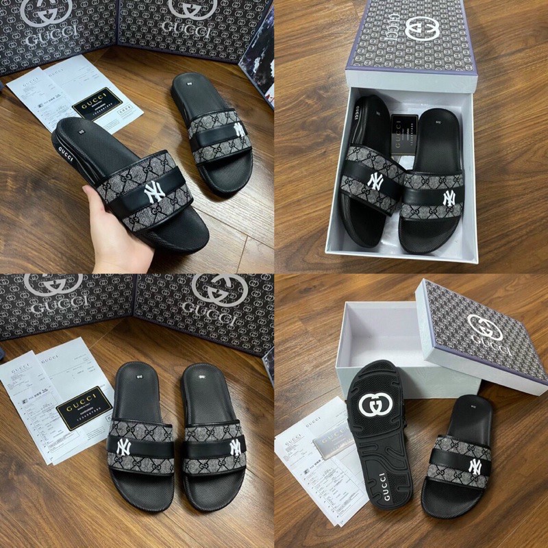 🔥 𝐒𝐈𝐄̂𝐔 𝐇𝐎𝐓 🔥 Dép Quai Ngang Nam - Dép Lê Nam Gc vân nâu tag quai da cao cấp FullBox