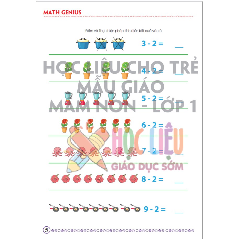 Học liệu Toán cho trẻ mầm non – Math Genius Tập 3