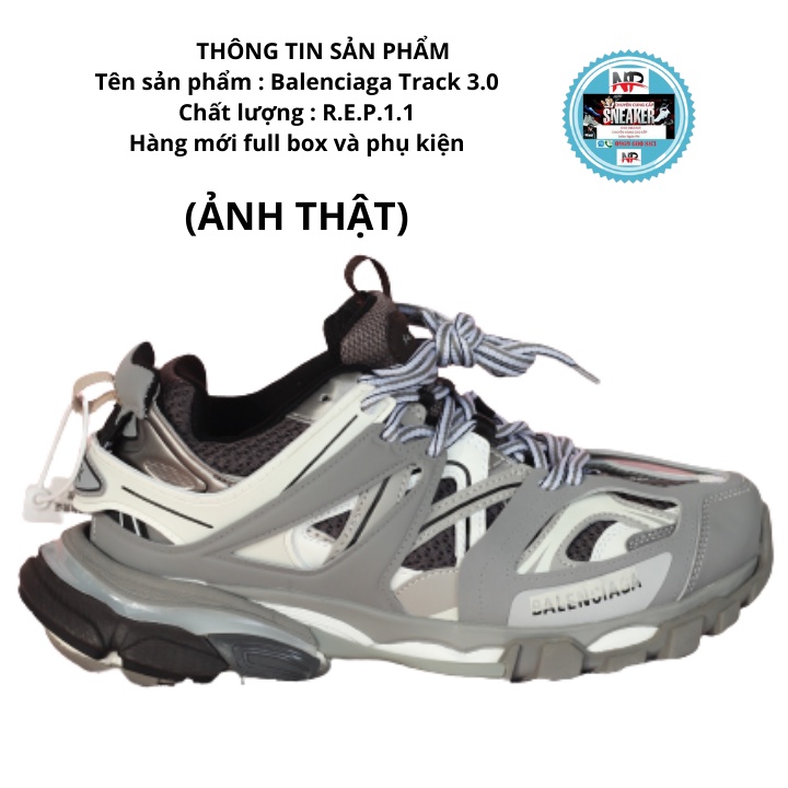 GIẦY THỂ THAO SNEAKER NAM NỮ  BA LEN TRACK màu xám