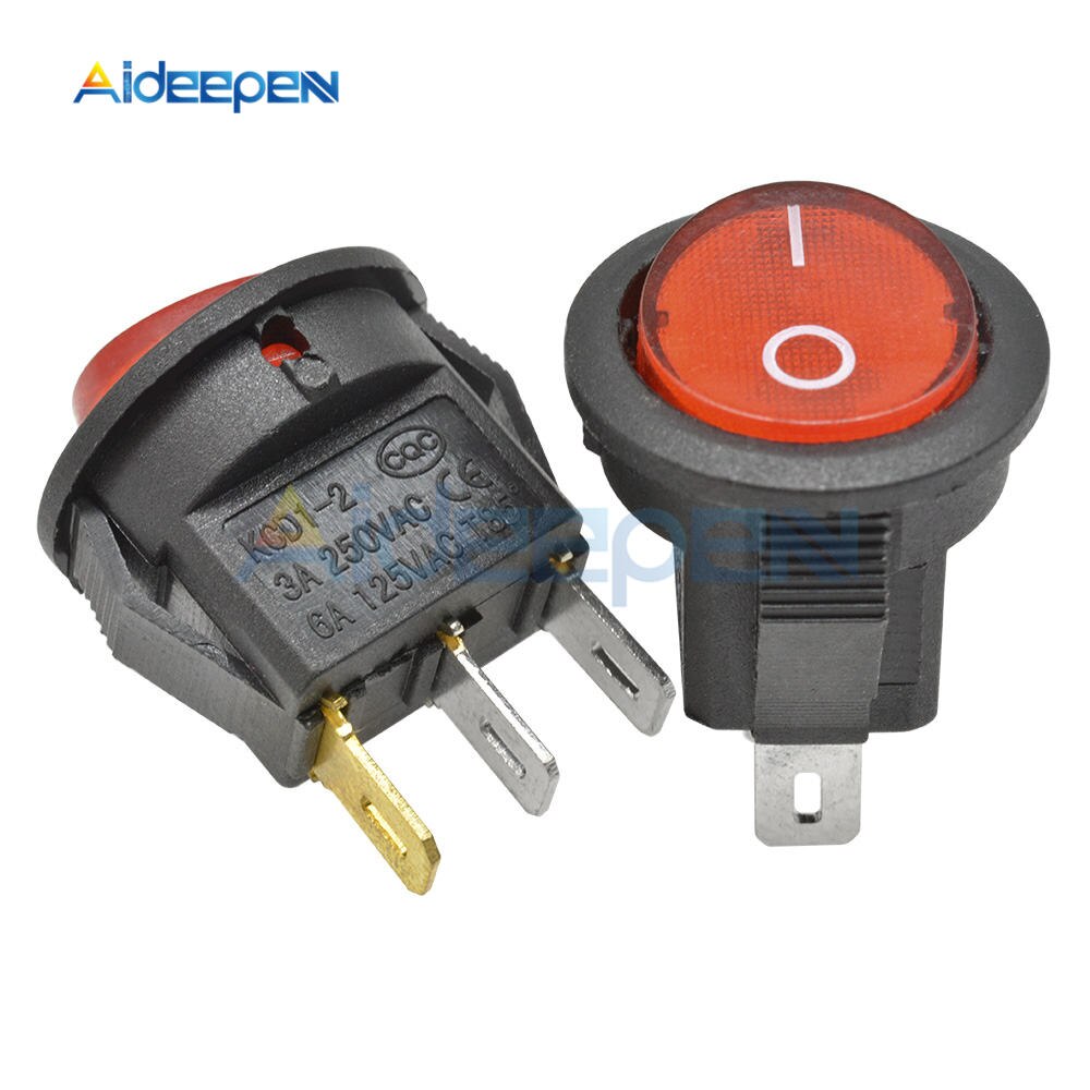 POWER Set 5 Công Tắc Tròn Kcd1 15mm 3 Pin 3a / 250v 6a / 125v Ac | BigBuy360 - bigbuy360.vn