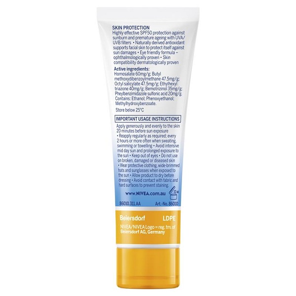 Kem Chống Nắng Nivea Sun Shine Control Mattifying Effect Spf 50+ Uv Face Kiểm Soát Dầu Nhờn 50ml