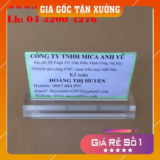 [Giá Gốc Tận Xưởng] Kệ chức danh biển tên mica để bàn 15x8cm