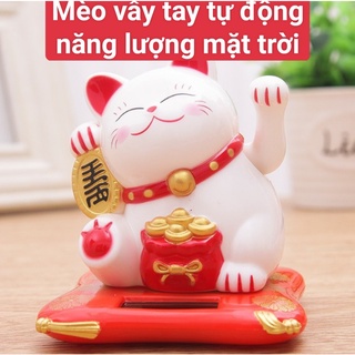 Mèo thần tài mini vẫy tay tự động dùng năng lượng mặt trời V-10.4