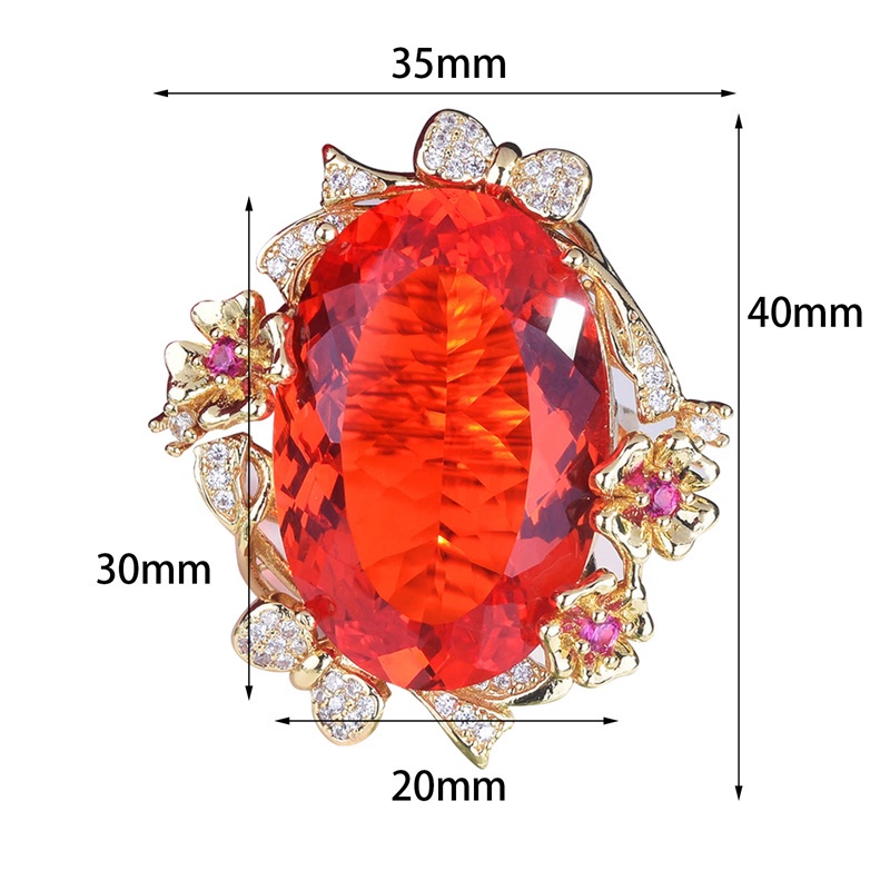 Nhẫn đeo ngón tay đính đá zircon nhân tạo hình oval AAA thời trang dành cho nữ