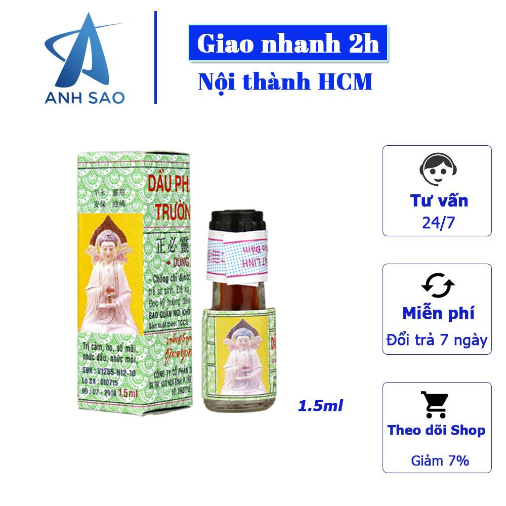 Dầu Phật Linh Trường Sơn chai 1.5ml - dầu dùng ngoài da, chứa các tinh dầu thiên nhiên