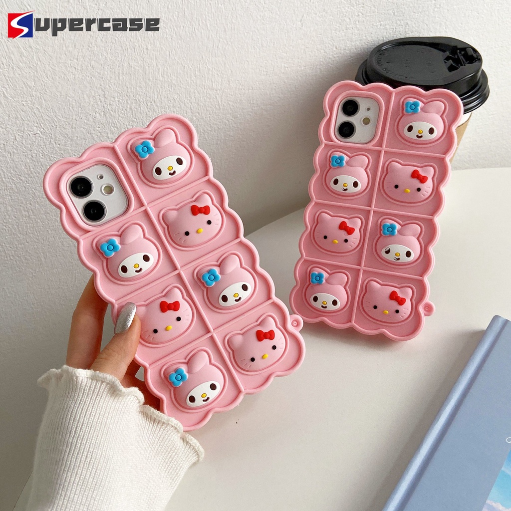 Ốp điện thoại silicon họa tiết hello kitty melody thích hợp cho Iphone 12 11 Pro Max Xr Xs Max X 8 7 6 6s Plus Se 2020