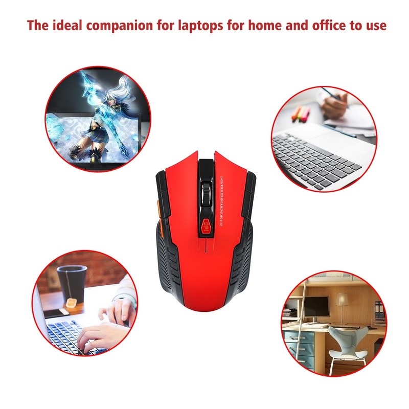 Chuột quang chơi game không dây tiện dụng đẹp mắt 2.4G cho PC/Laptop