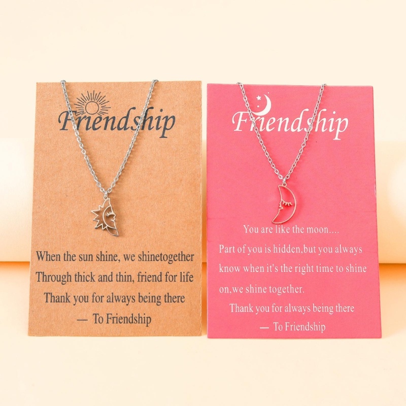 Set 2 Vòng cổ Tình Bạn Mặt Trăng Mặt Trời Phong Cách Boho