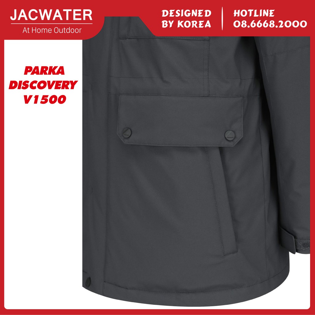 Áo khoác nam lông vũ dáng dài, parka dày dặn chống tuyết thời trang Hàn Quốc JACWATER V1500