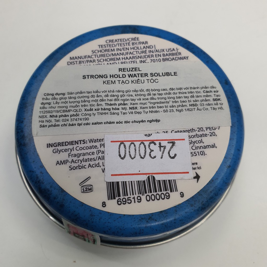 SÁP REUZEL GIỮ NẾP CỨNG ĐỘ BÓNG CAO BLE STRONG HOLD WATER SOLUBLE 35G-113G-340G