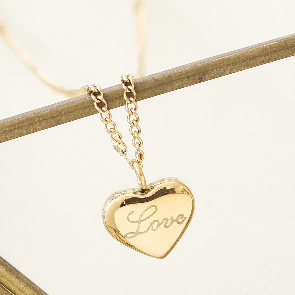 Vòng cổ Mặt Hình Trái Tim Bằng Thép Không Gỉ Thời Trang