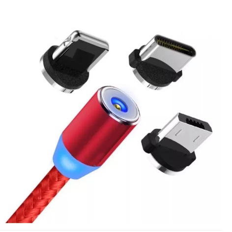 Dây cáp sạc nam châm 3 đầu cho iphone và android siêu nhanh