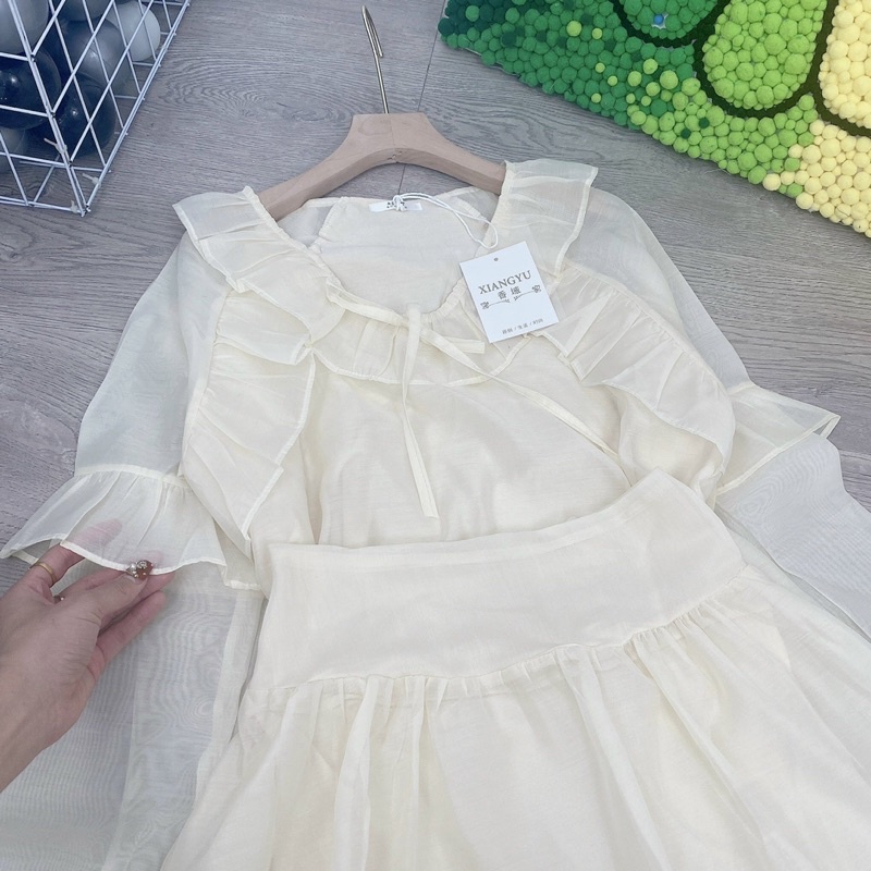 Set tơ bèo cổ V mix cvay
