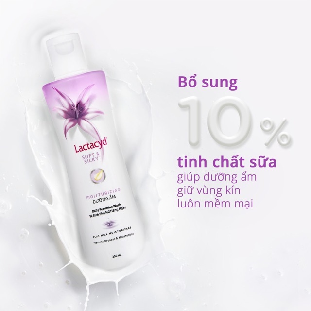 Lactacyd Soft & Silky - Dung dịch vệ sinh phụ nữ Lactacyd giúp dưỡng ẩm