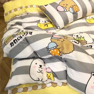 Bộ Chăn Ga Gối Gấu Mini Cotton Poly