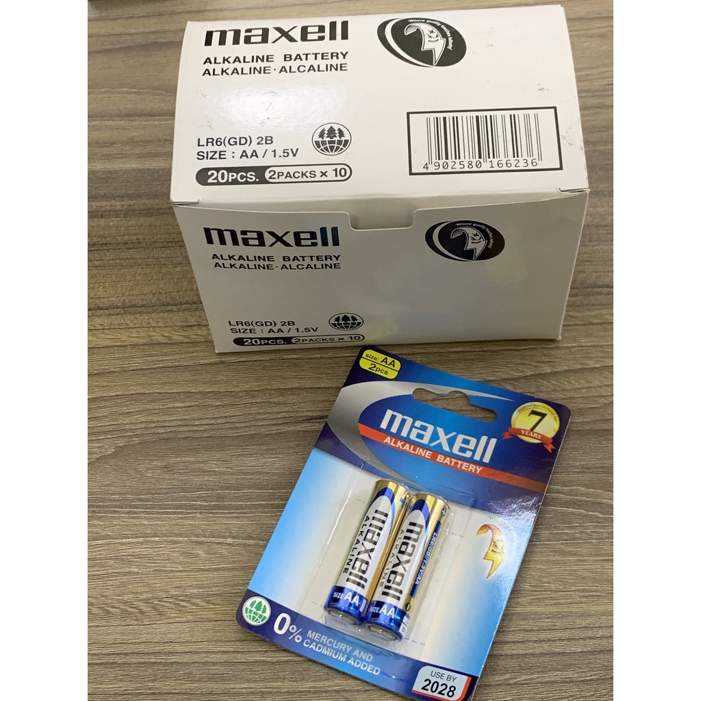 Pin tiểu AA MAXELL Alkaline LR6 DATE 2028 (4 viên - 10 viên - 20 viên)