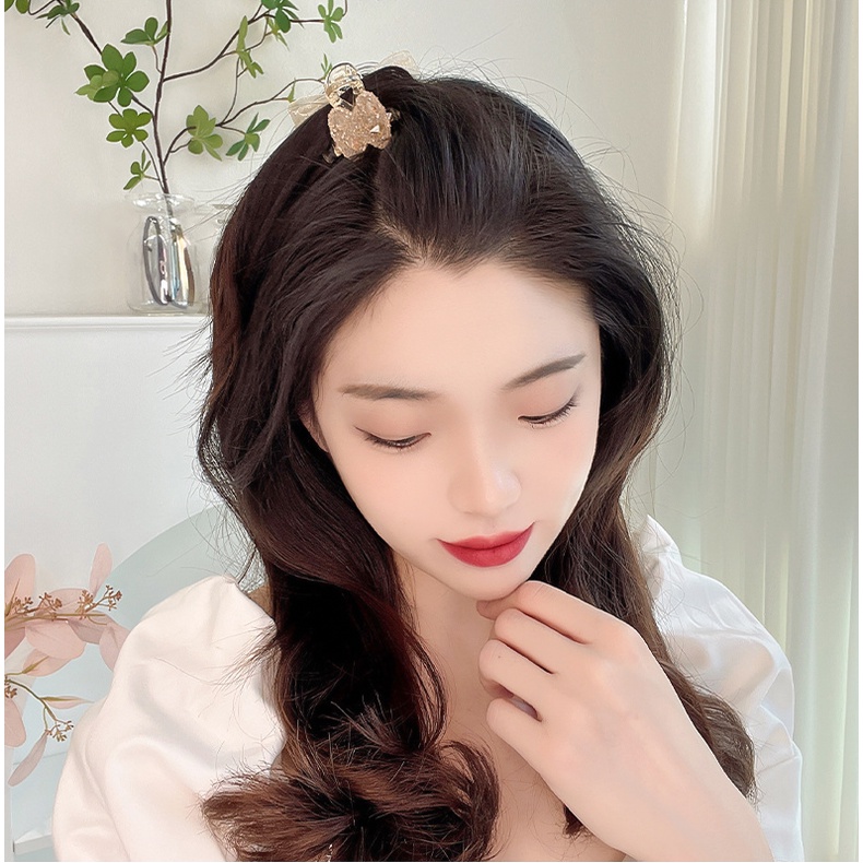 Kẹp tóc đính đá hình nơ xinh xắn sang trong dễ thương cho nữ KT21